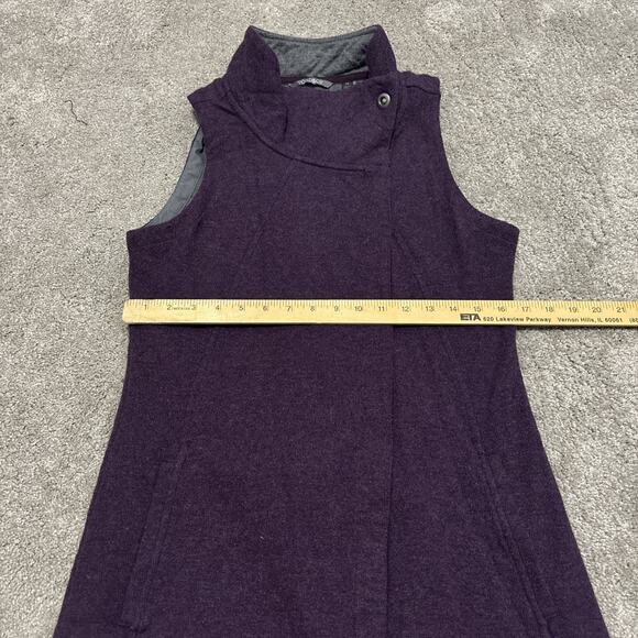 Toad & Co Wildling Long Vest Asymmetrical Snap Closure Size M Wool Blend Purple - Picture 4 of 5